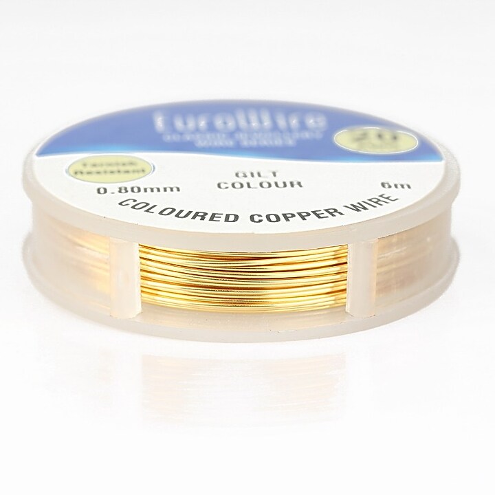 Sarma de modelaj cupru GILT, Non Tarnish, grosime 0,8mm, rola 6m