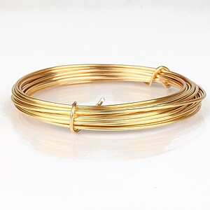 Sarma de modelaj cupru PLACATA CU AUR, Non Tarnish, grosime 1,25mm, 3m