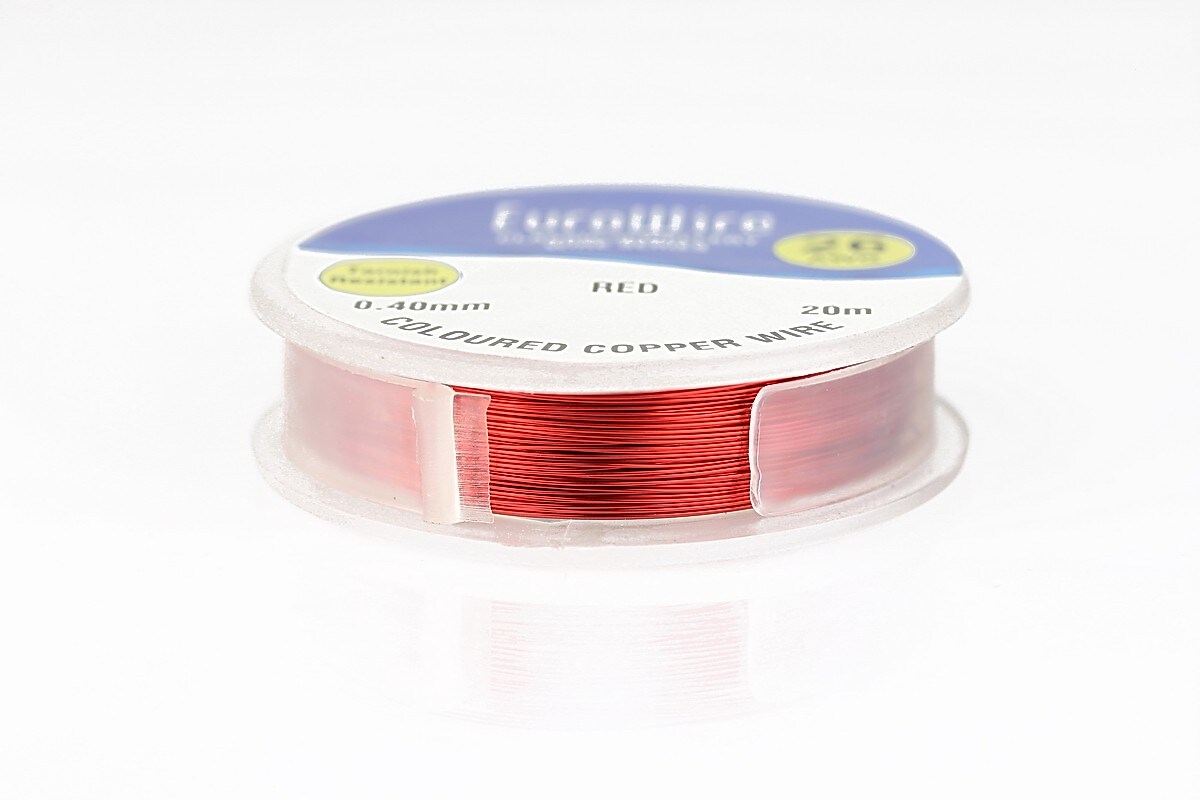 Sarma de modelaj cupru roșu, Non Tarnish, grosime 0,4 mm, rola 20m