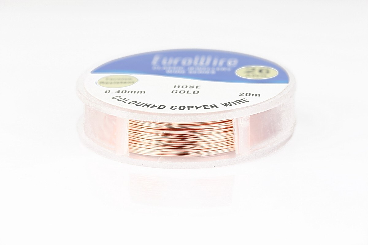 Sarma de modelaj cupru Rose Gold, Non Tarnish, grosime 0,4mm, rola 20m