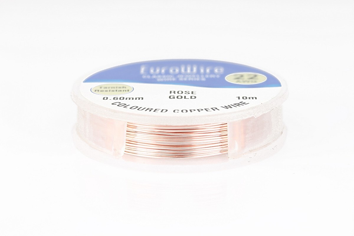 Sarma de modelaj cupru Rose Gold, Non Tarnish, grosime 0,6mm, rola 10m