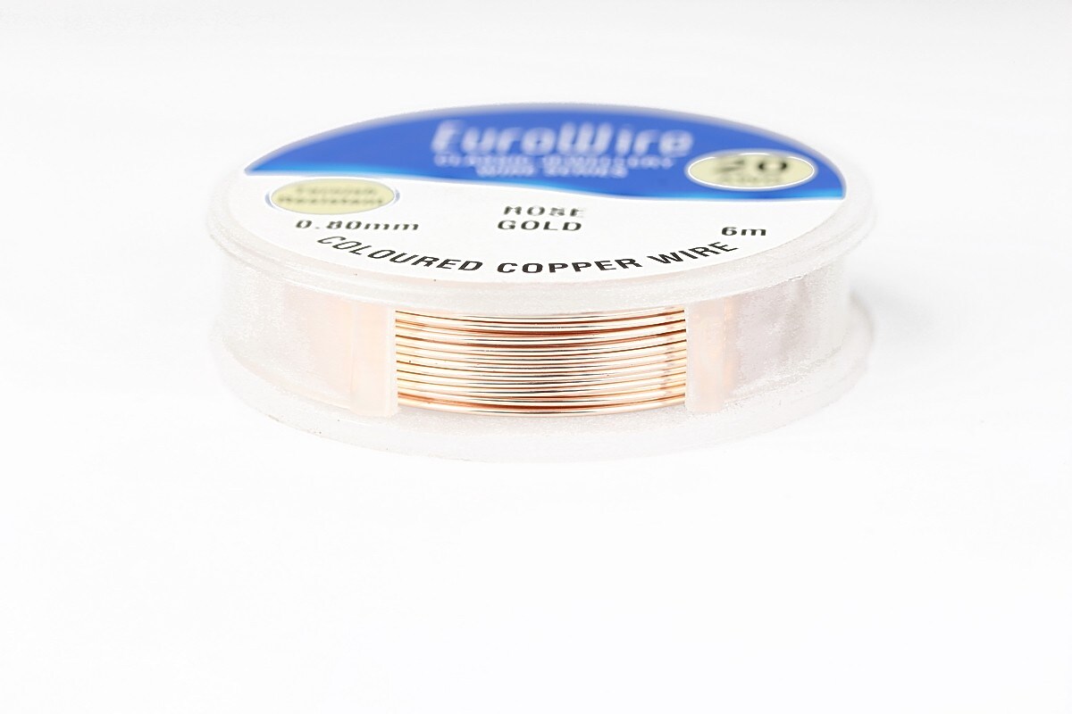 Sarma de modelaj cupru Rose Gold, Non Tarnish, grosime 0,8mm, rola 6m