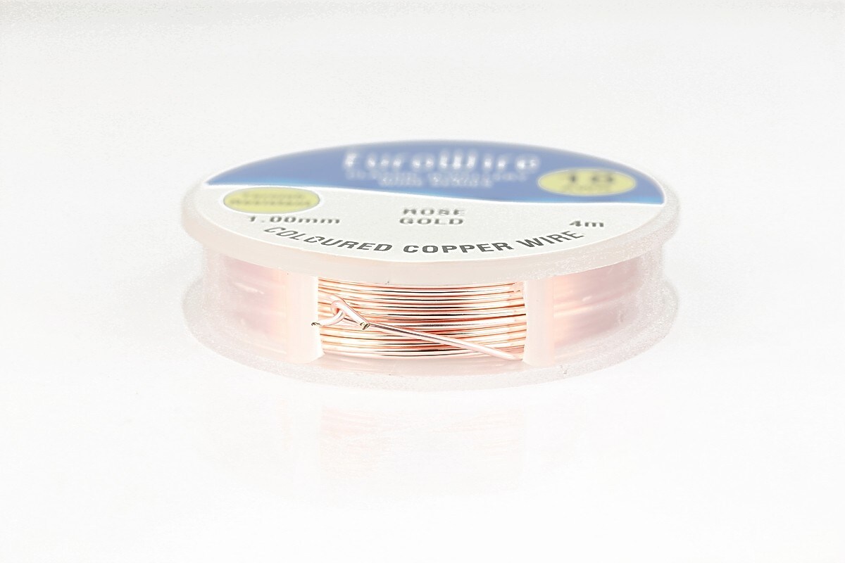 Sarma de modelaj cupru Rose Gold, Non Tarnish, grosime 1mm, rola 4m