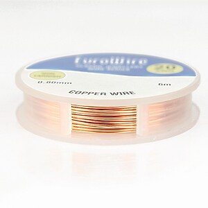 Sarma de modelaj cupru Copper, Non Tarnish, grosime 0,8mm, rola 6m