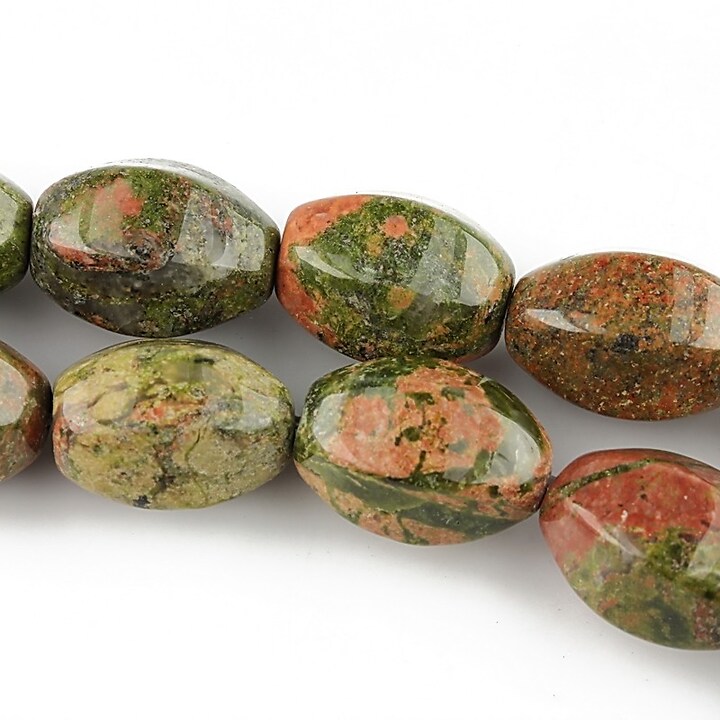 Unakite butoias fatete mari 14x10mm