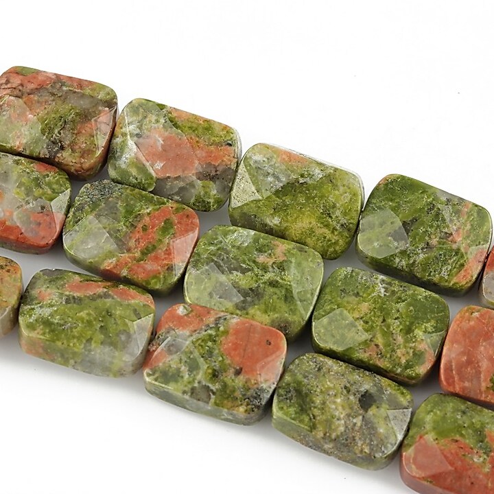 Unakite dreptunghi fatetat 11x8mm