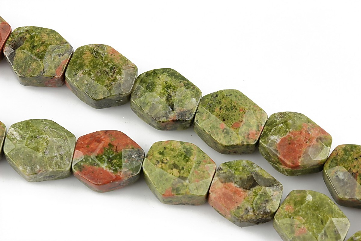 Unakite hexagon fatetat 12x11mm