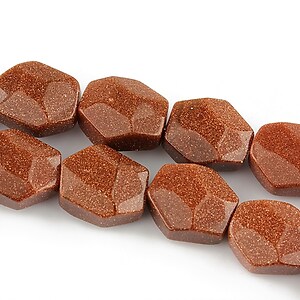 Goldstone hexagon fatetat 12x11mm