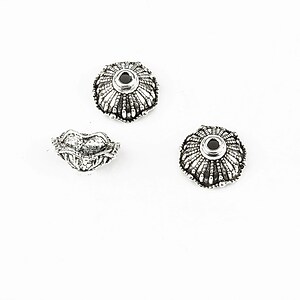 Capacele margele argintiu antichizat 5x10mm