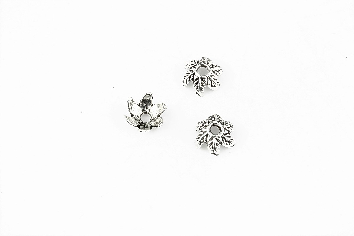 Capacele margele argintiu antichizat 3x7mm