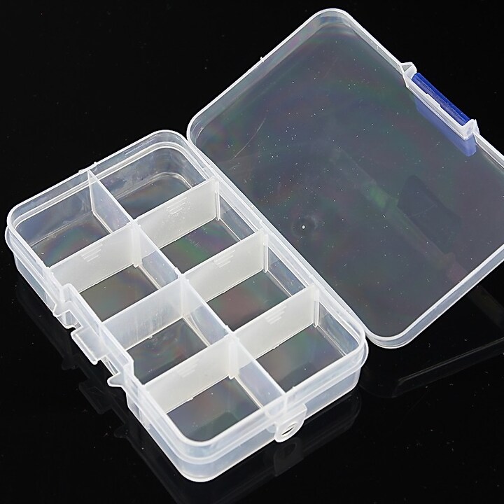 Cutie plastic pentru margele cu 8 compartimente 10,8x7x2,3cm