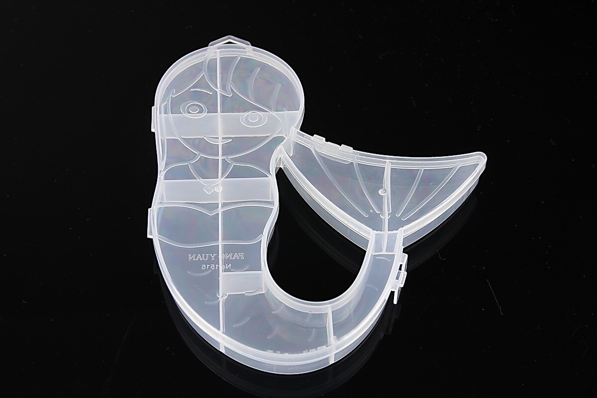 Cutie plastic pentru margele sirena cu 10 compartimente 17,5x14,8x1,9cm