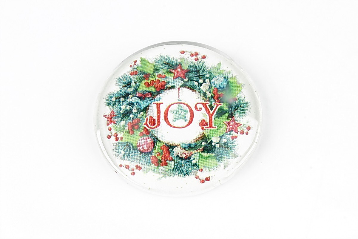 Cabochon sticla 30mm "Christmas" cod 1415