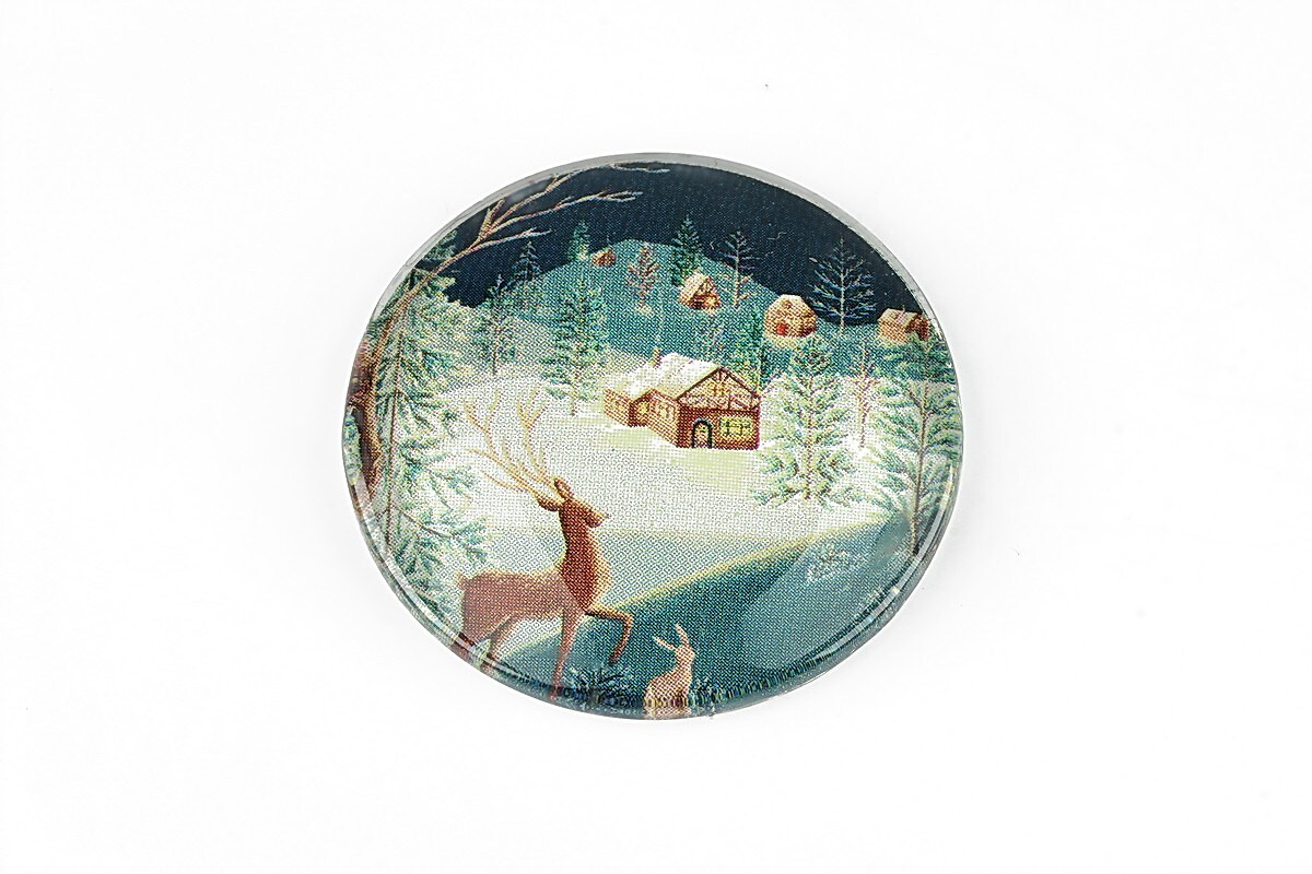 Cabochon sticla 30mm "Christmas" cod 1416