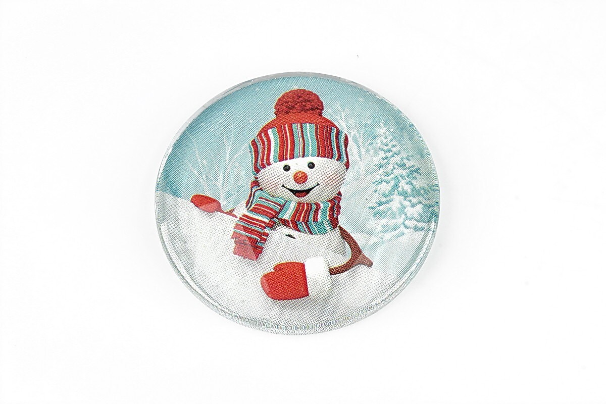 Cabochon sticla 30mm "Christmas" cod 1417