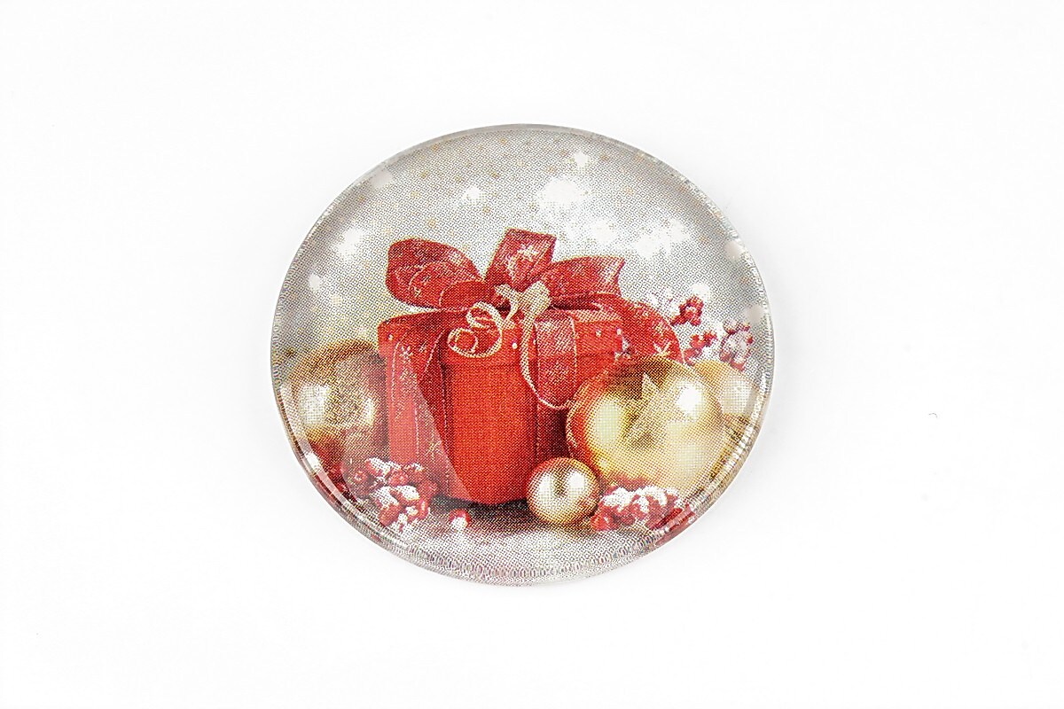 Cabochon sticla 30mm "Christmas" cod 1425