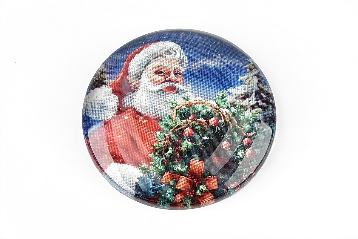 Cabochon sticla 35mm "Christmas" cod 1431