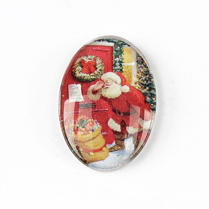 Cabochon sticla 30x20mm "Christmas" cod 1445