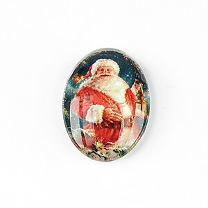 Cabochon sticla 25x18mm "Christmas" cod 1436