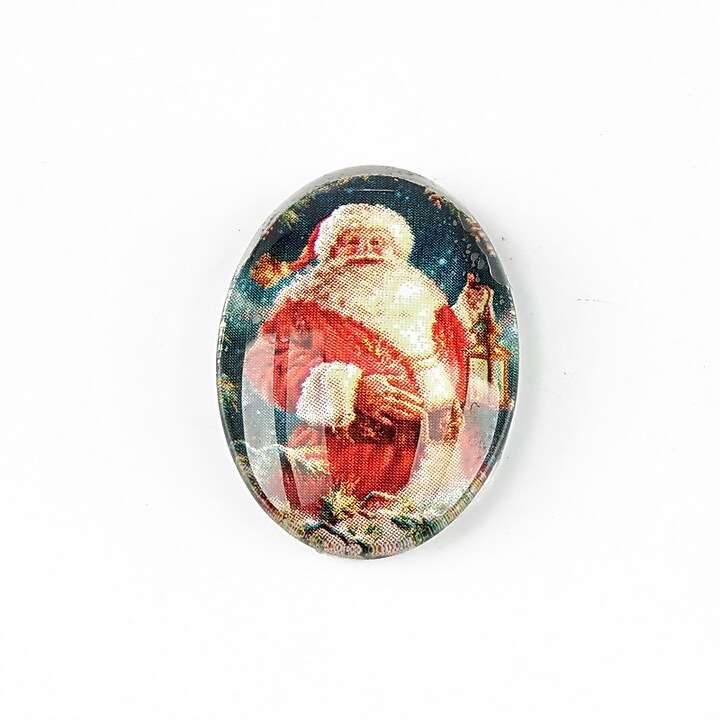 Cabochon sticla 25x18mm "Christmas" cod 1436