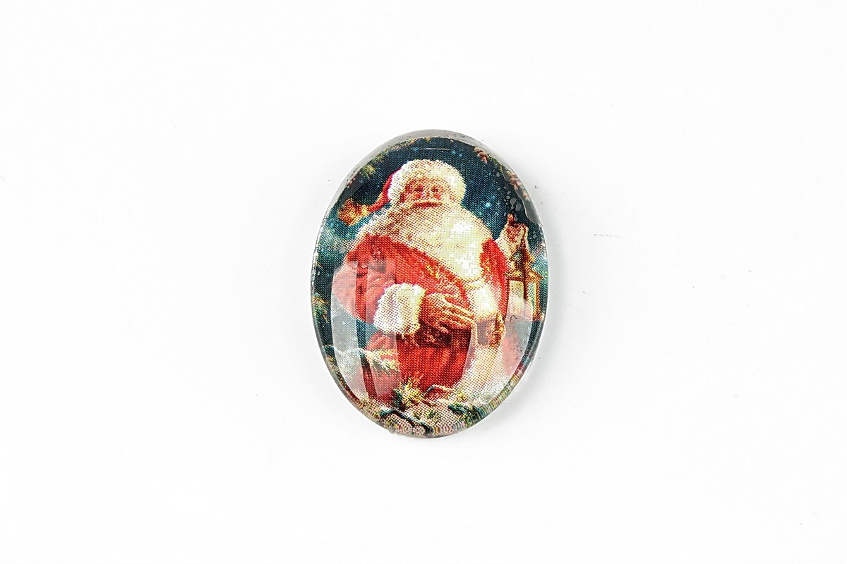 Cabochon sticla 25x18mm "Christmas" cod 1436