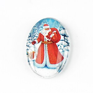 Cabochon sticla 30x20mm "Christmas" cod 1443