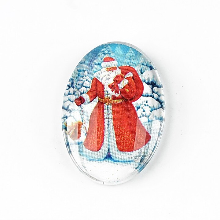 Cabochon sticla 30x20mm "Christmas" cod 1443