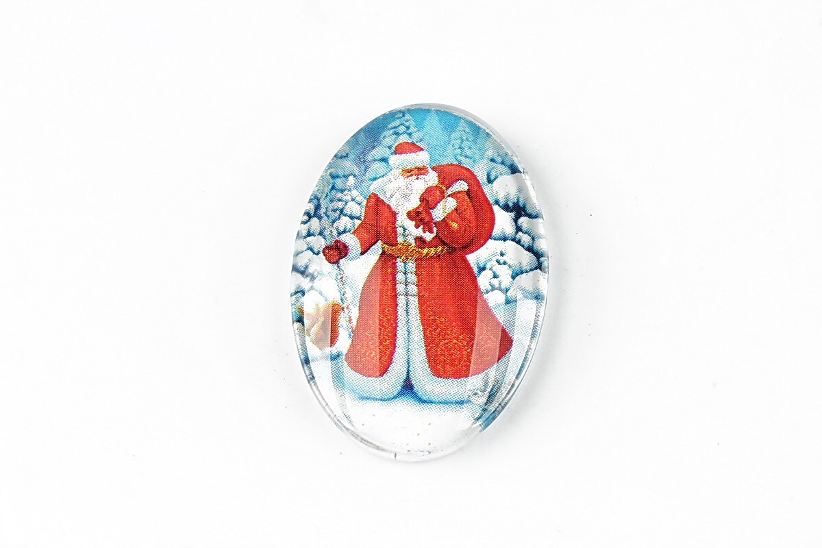 Cabochon sticla 30x20mm "Christmas" cod 1443