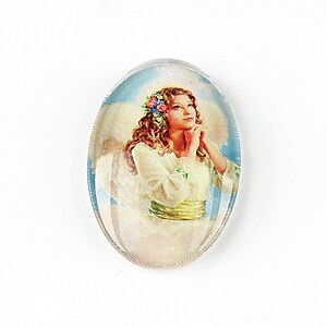 Cabochon sticla 30x20mm "Christmas" cod 1441