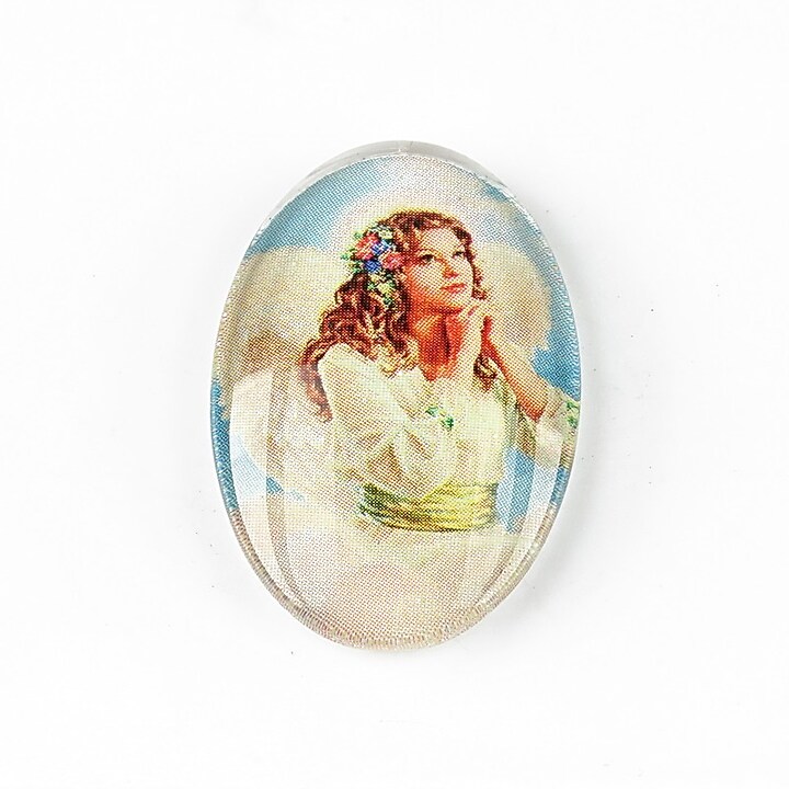 Cabochon sticla 30x20mm "Christmas" cod 1441