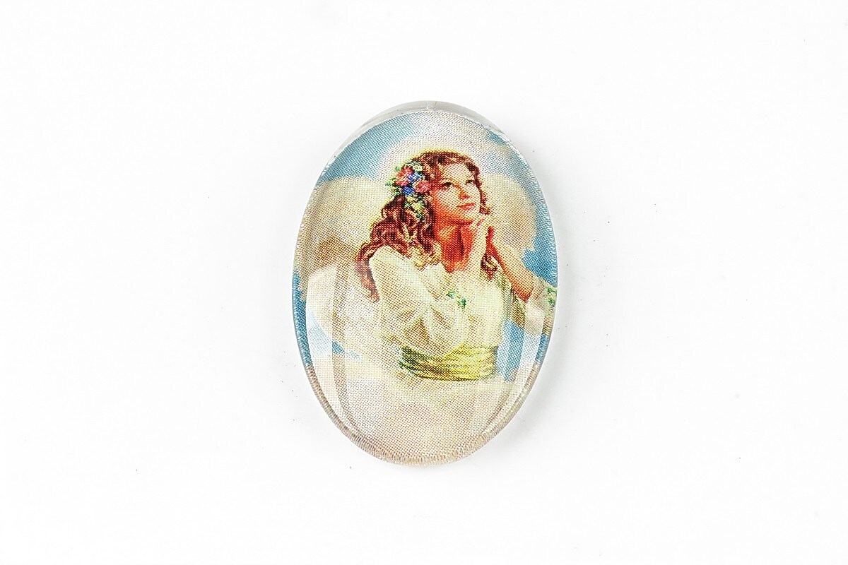 Cabochon sticla 30x20mm "Christmas" cod 1441