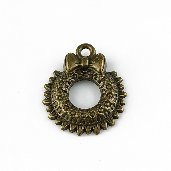 Charm bronz coronita de Craciun 24x20mm