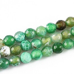 Fire crackle agate sfere fatetate 6mm - verde