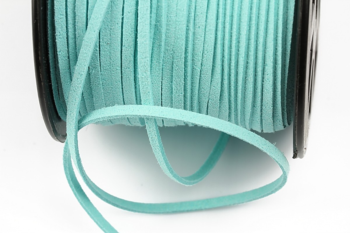 Snur suede (imitatie piele intoarsa) 3x1mm, aqua (5m)