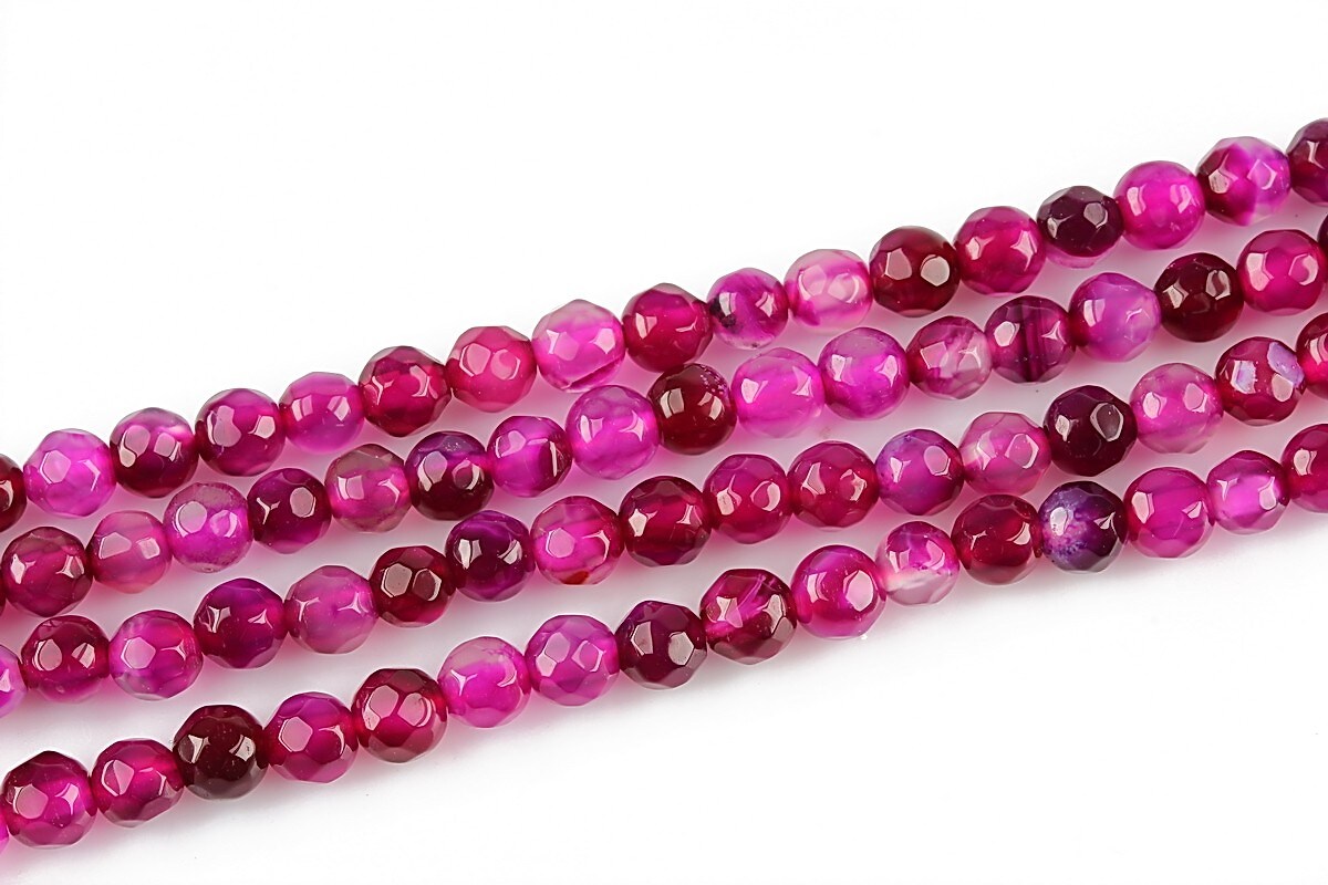 Agate fucsia sfere fatetate 4mm