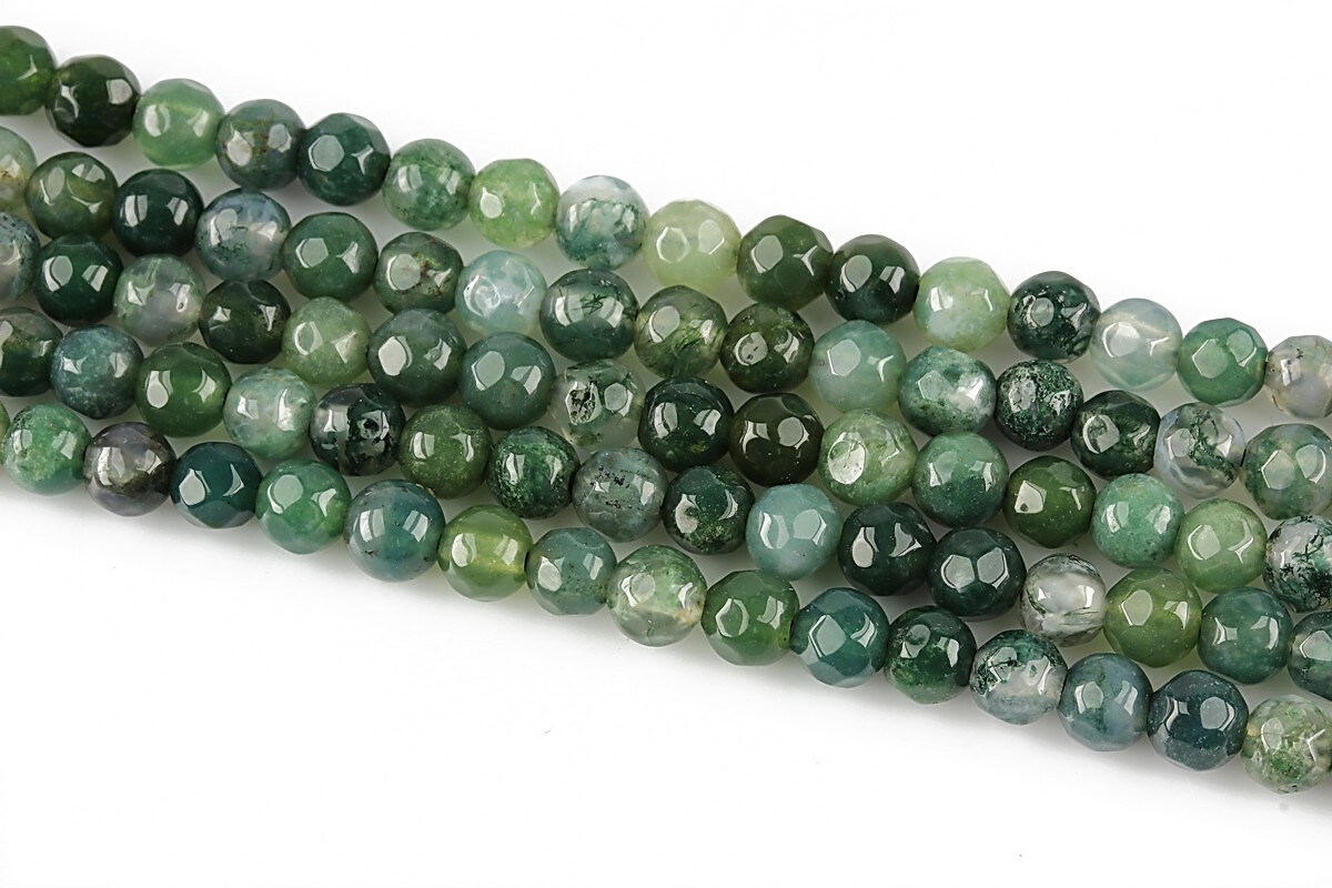 Moss agate sfere fatetate 4mm