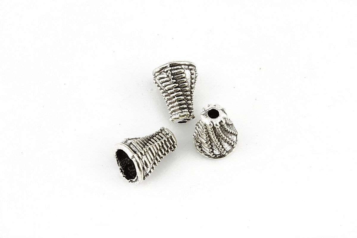 Capacele margele argintiu antichizat 10x8mm