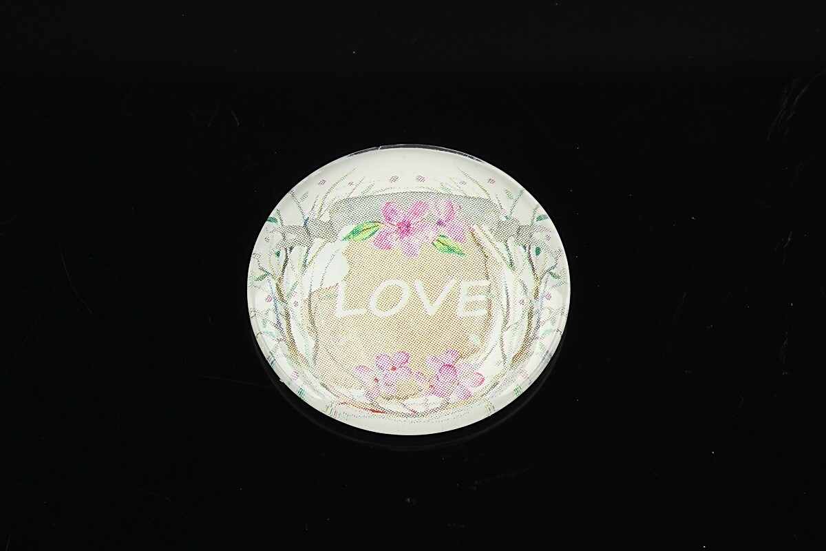 Cabochon sticla 25mm "Spring" cod 1440