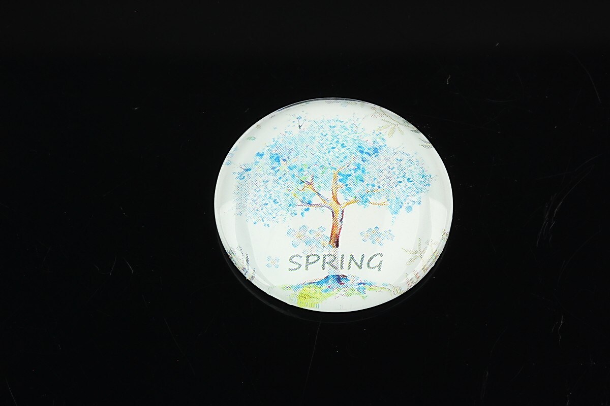 Cabochon sticla 25mm "Spring" cod 1442