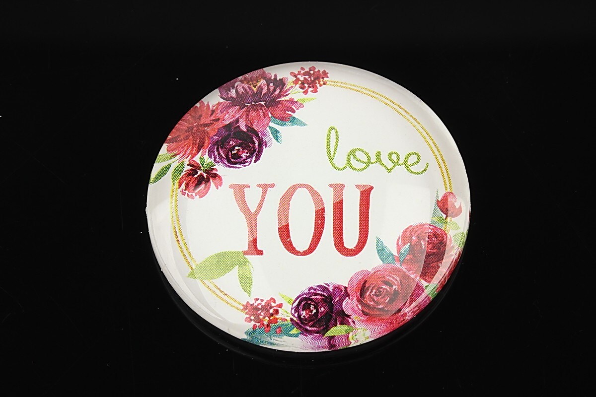 Cabochon sticla 35mm "Spring" cod 1450