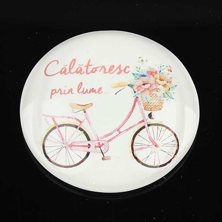 Cabochon sticla 35mm "Spring" cod 1455