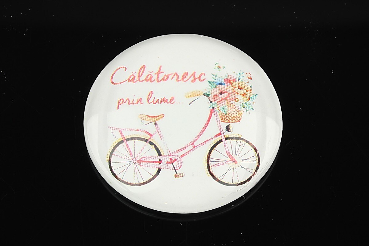 Cabochon sticla 35mm "Spring" cod 1455