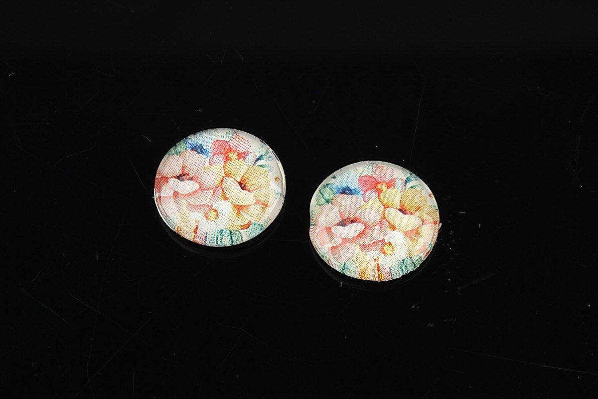 Cabochon sticla 14mm "Spring" cod 1456