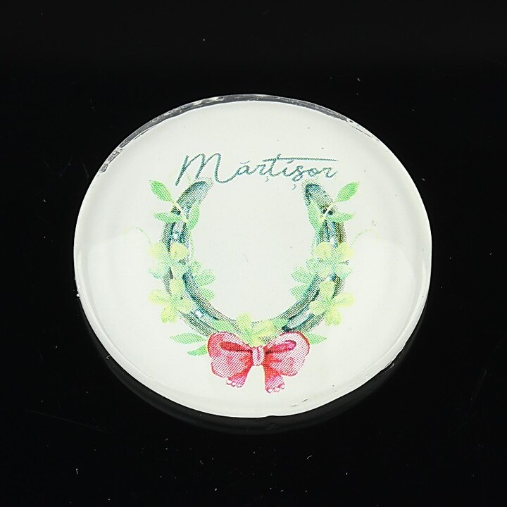 Cabochon sticla 30mm "Spring" cod 1472