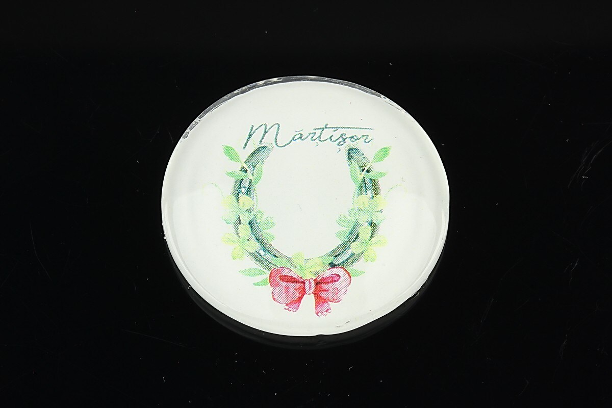 Cabochon sticla 30mm "Spring" cod 1472