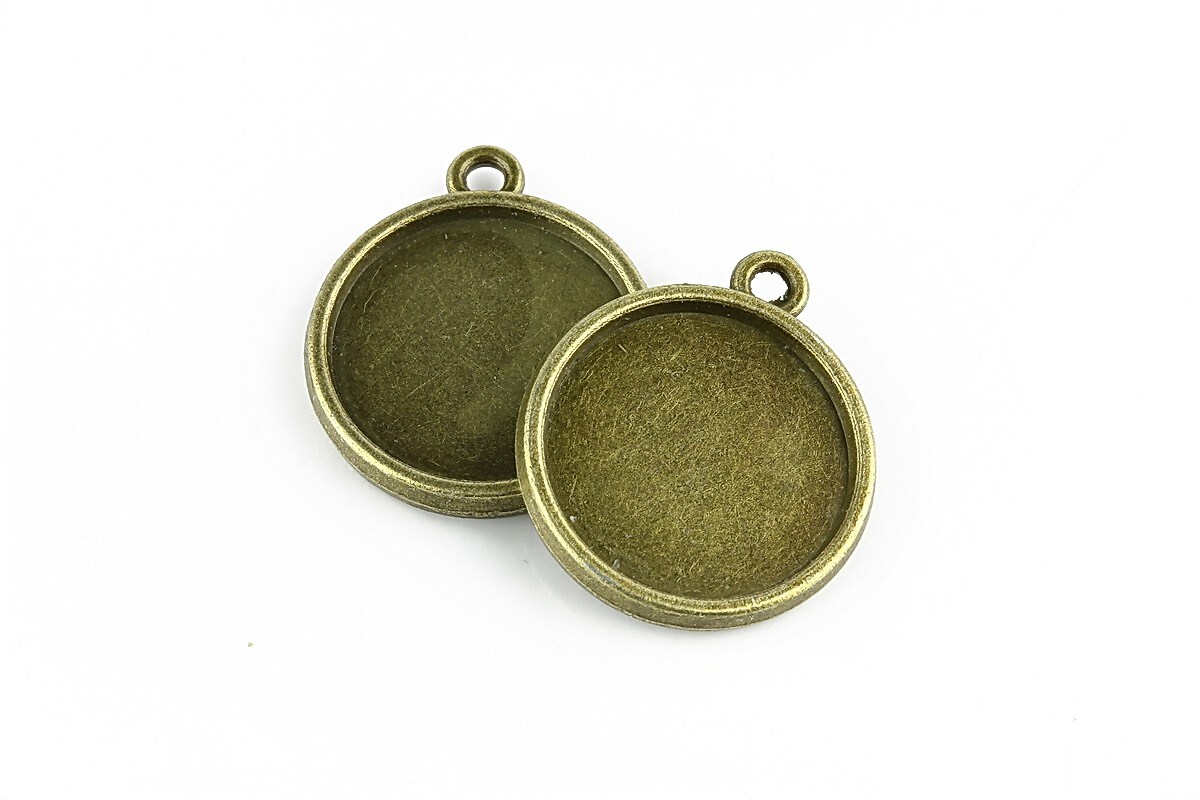 Baza cabochon bronz 22x19mm, interior 16mm