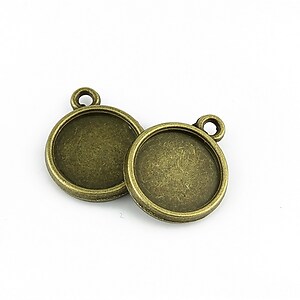 Baza cabochon bronz 18x14mm, interior 12mm