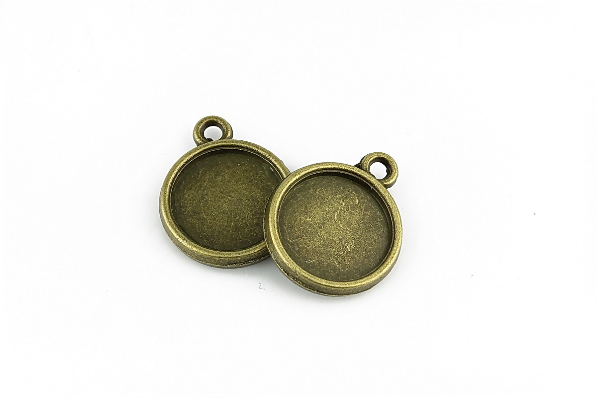 Baza cabochon bronz 18x14mm, interior 12mm