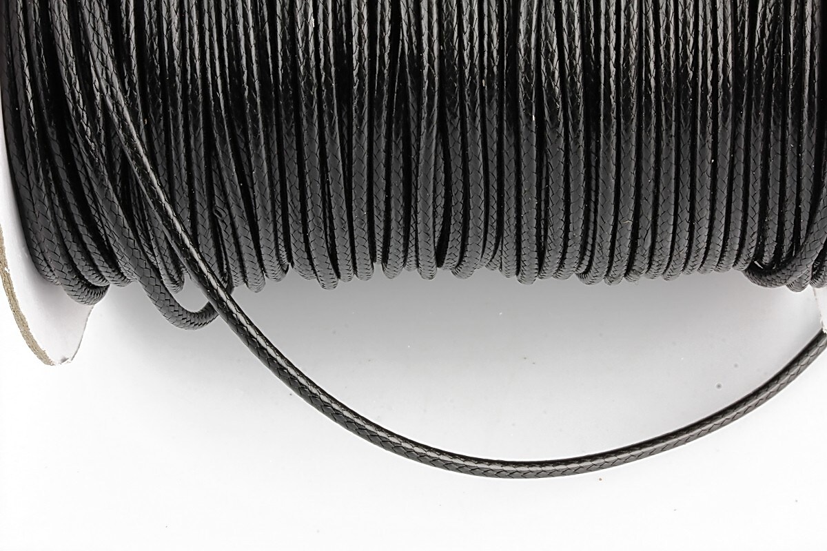 șnur cerat grosime 2 mm, negru (5m)