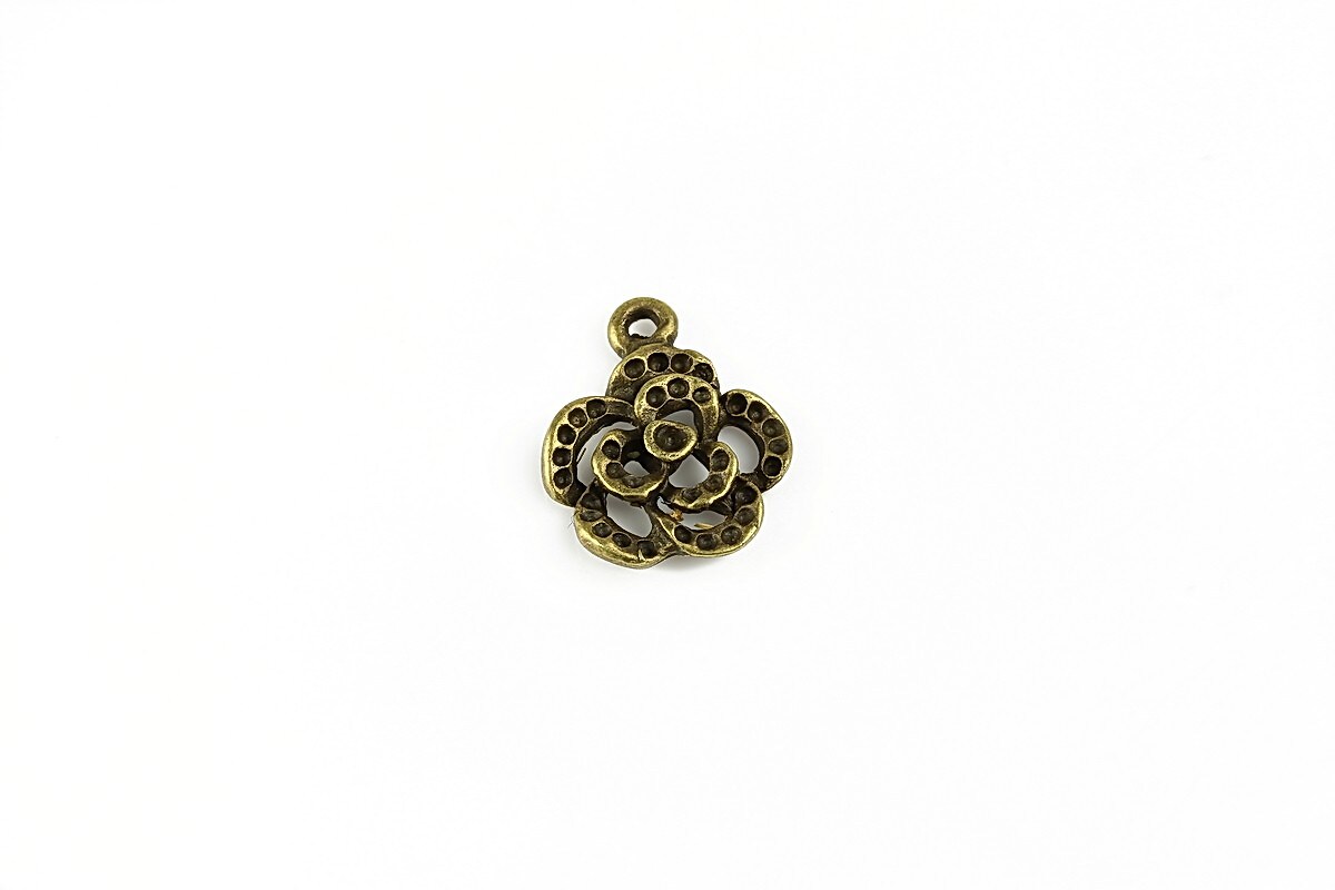 Charm bronz floare 17x14mm